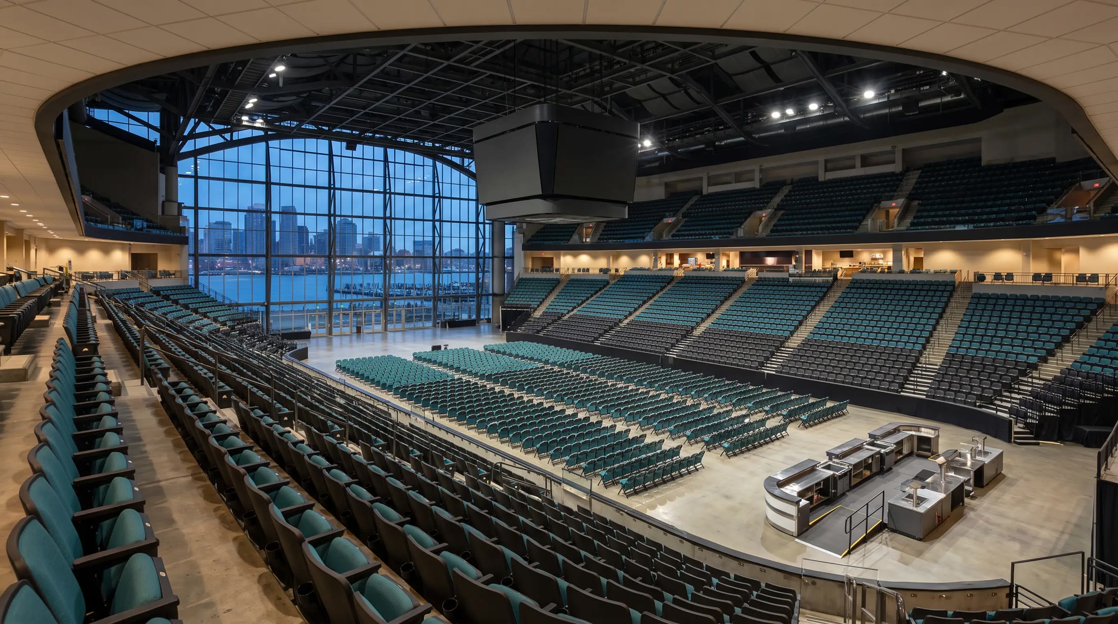 The arena bowl as photographed, empty